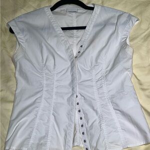 Chic White Cap Sleeve Blouse